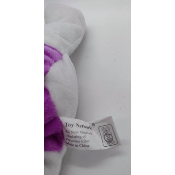 Toy Factory Derpy Dog Stuffed Animal Plush 10in Purple White 2005 - Picture 4 of 5
